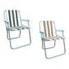 SEDIA SPIAGGINA RELAX IN FERRO TESSUTO OXFORD DECORO A RIGHE 2 COLORI 52X47X75CM 285018