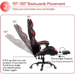 SEDIA UFFICIO GIREVOLE GIOCO POGGIAPIEDI SCRIVANIA RECLINABILE IN PELLE MARRONE