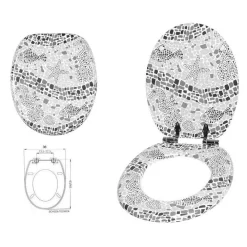 SEDILE COPRIWATER UNIVERSALE PER BAGNO COPRI WC WATER IN LEGNO MDF 18" 529594