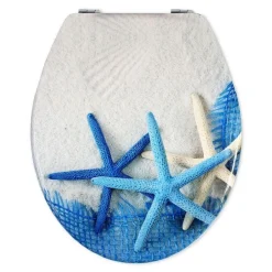 SEDILE COPRIWATER UNIVERSALE PER BAGNO COPRI WC WATER IN LEGNO STELLE MARINE