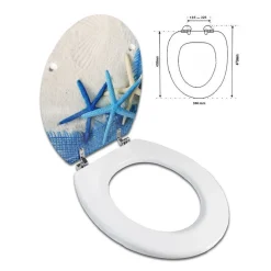 SEDILE COPRIWATER UNIVERSALE PER BAGNO COPRI WC WATER IN LEGNO STELLE MARINE