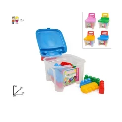 SEDIOLINA BAMBINI CONTENITORE CON COSTRUZIONI PLASTICA COLORATE SEDIA BIMBI