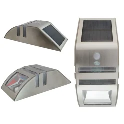 SEGNAPASSI LAMPADA LUCE LED CON PANNELLO SOLARE RICARICABIL SENSORE CREPUSCOLARE