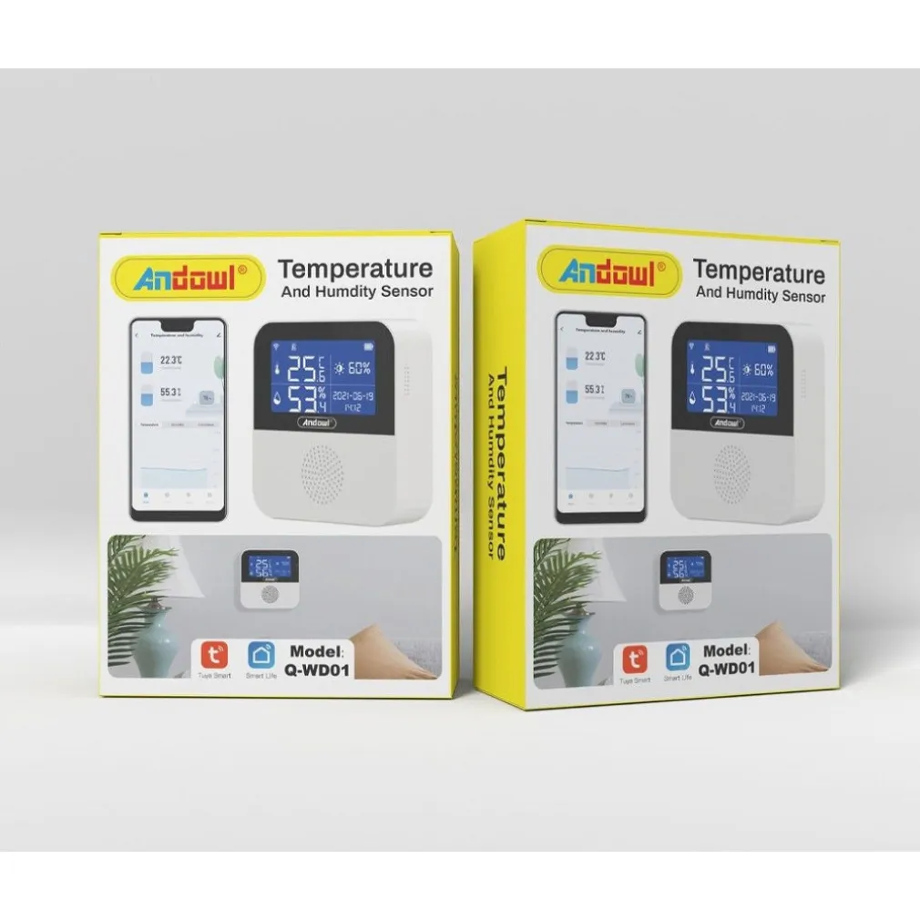 SENSORE DI TEMPERATURA UMIDITÀ DIGITALE PER INTERNO ESTERNO Q-WD01 SMART WIFI USB