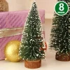 SET 8 ALBERELLI INNEVATI MINI ALBERO DI NATALE 16CM DECORAZIONI ADDOBBI NATALIZI