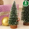 SET 5 ALBERELLI INNEVATI MINI ALBERO NATALE 26CM DECORAZIONI ADDOBBI NATALIZI