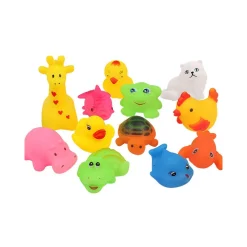 SET 6 ANIMALI ANIMALETTI GOMMOSI PECORA GIRAFFA MUCCA CAVALLO PRIMA INFANZIA