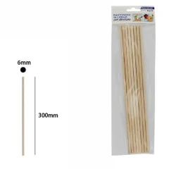 SET 8 BASTONCINI IN LEGNO LAVORETTI ATTIVITÀ CREATIVE STECCHETTE 6X300 MM 53873A