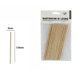 SET 25 BASTONCINI IN LEGNO LAVORETTI ATTIVITÀ CREATIVE STECCHETTE 4X120MM 53862A