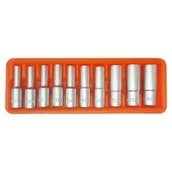 SET 10 BUSSOLE TORX FEMMINA 1/2" LUNGHE E8 E10 E11 E12 E14 E16 E18 E20 E22 E24