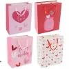 SET 6 BUSTE REGALO BORSA SACCHETTI SAN VALENTINO 30X40X12CM 69877 VARIE FANTASIE
