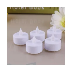 SET 24 CANDELE FIAMMA LUMINI LED DECORATIVE A BATTERIA VOTIVI LUCE BIANCO CALDO