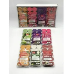 SET 120 CANDELE IN CERA COLORATE PROFUMATE IN VARIE FRAGRANZE TEALIGHT LUMINI