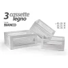 SET 3 CASSETTE LEGNO CENTROTAVOLA ARREDO MODERNO CLASSICO H18/16/14CM BIANCO 799594
