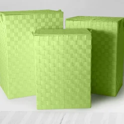 SET 3 CESTI PORTABIANCHERIA PORTATUTTO CASA TESSUTO 3 MISURE 54/51/46CM  COLORE