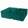 SET 3 CESTINI PORTA OGGETTI ORGANIZER IN TESSUTO RETTANGOLARI BAGNO VERDE 69951