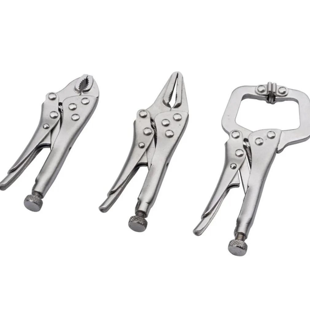 SET 3 CHIAVE PINZA PINZE SCATTO 4" 5" AUTOBLOCCANTE A PRESSIONE REGOLABILE