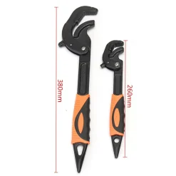 SET 2 CHIAVI A TUBO LEVOCE REGOLABILI MULTIFUONZIONI PROFESSIONALI 260mm 380mm