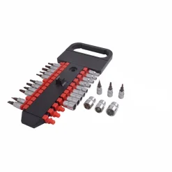 SET 27 CHIAVI BUSSOLE TORX ATTACCO 1/4" + CHIAVE A CRICCHETTO REVERSIBILE