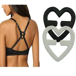 SET 3 CLIP PER NASCONDERE LE BRETELLE DEL REGGISENO IN TRE COLORI A FORMA CUORE