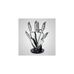 SET 8 COLTELLI FORBICI IN ACCIAIO DA CUCINA CARNE ROYALTY LINE AFFILACOLTELLI