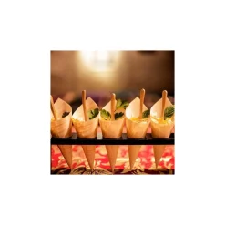 SET 12 CONI FINGER FOOD IN FIBRA DI PIOPPO CATERING APERITIVO 17 x 11,5 CM