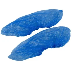 SET 100 COPRISCARPE IN PLASTICA BLU IMPERMEABILI MONOUSO PANTOFOLE PULIZIA MEDICA