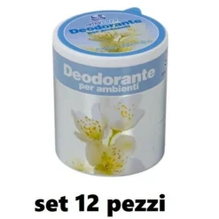 SET 12 DEODORANTI BARATTOLO PROFUMO AMBIENTE ASSORBI ODORI FRAGRANZA GELSOMINO