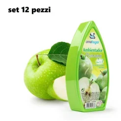 SET 12 DEODORANTI GEL PROFUMO AMBIENTE ASSORBI ODORI FRAGRANZA MELA
