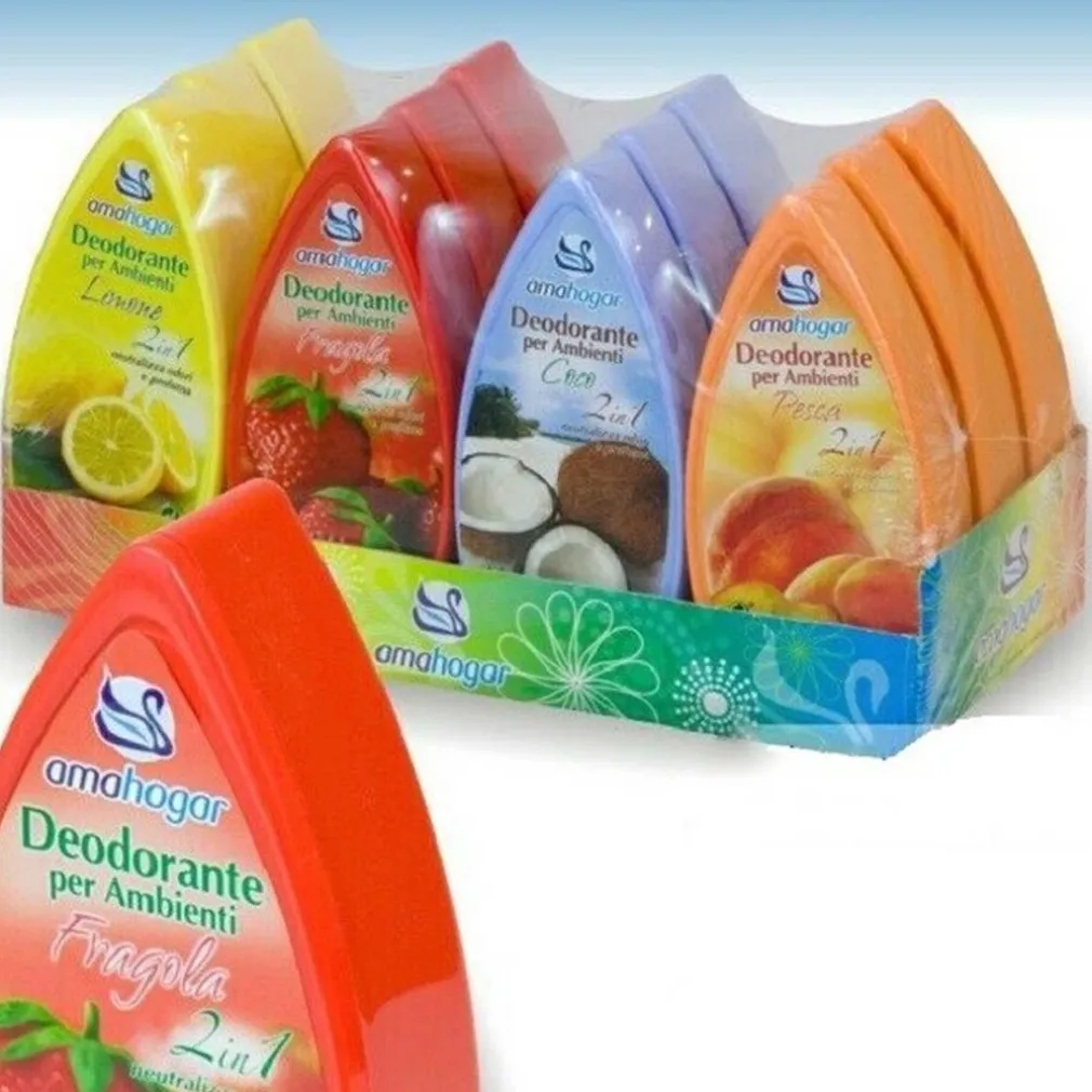 SET 12 DEODORANTI GEL PROFUMO AMBIENTE ASSORBI ODORI 2IN1 FRUTTATE