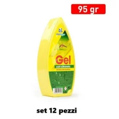 SET 12 DEODORANTI GEL PROFUMO AMBIENTE CITRONELLA ANTI ZANZARE 95 GR.