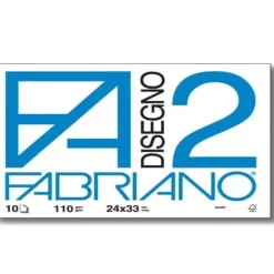 SET 2 FABRIANO ALBUM DA DISEGNO FOGLI0 F2 RIQUADRATO LISCIO 24X33CM 10 FOGLI