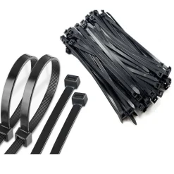 SET 100 FASCETTE PLASTICA PER CABLAGGIO 8,8 X 550MM STRINGI CAVO NERE ETQ90530N