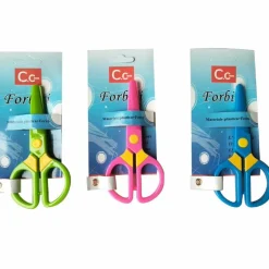 SET 3 FORBICI A PUNTA TONDA ARROTONDATA TAGLIO DRITTO COLORATE BAMBINI SCUOLA