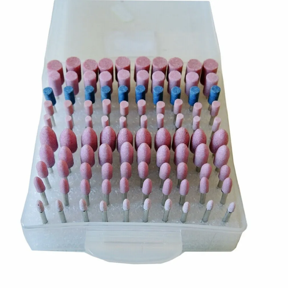 SET 100 FRESE IN PIETRA PER MINI TRAPANO DRIMMEL TESTINE 3MM LUCIDANTI ABRASIVE