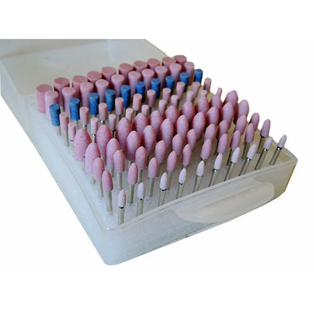 SET 100 FRESE IN PIETRA PER MINI TRAPANO DRIMMEL TESTINE 3MM LUCIDANTI ABRASIVE