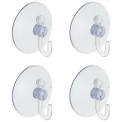 SET 4 GANCI APPENDINI A VENTOSA TRASPARENTI PER CASA BAGNO CUCINA