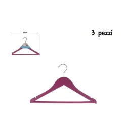 SET 3 GRUCCE STAMPELLE APPENDIABITO LEGNO ROSA VESTITI PANTALONI GIACCHE