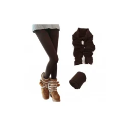 SET 5 LEGGINGS DONNA EFFETTO TERMICO FELPATO ASS. UHRA COLLANT TAGLIA UNICA