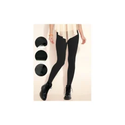 SET 12 LEGGINGS IN VARI COLORI DONNA EFFETTO TERMICO FELPATO COLLANT WINTER