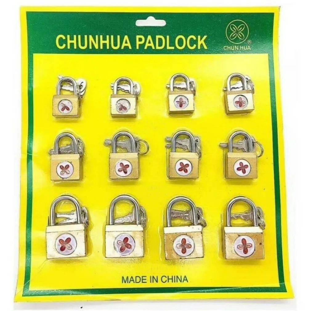 SET 12 LUCCHETTI AD ARCO 15 MM 20 MM 25 MM CON 2 CHIAVI PER ARMADIETTO VALIGIA