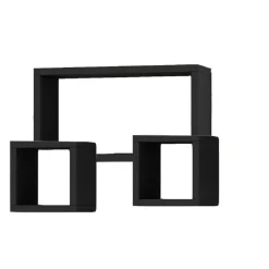 SET 3 MENSOLE CUBI A PARETE IN LEGNO MDF SCAFFALE LIBRERIA MENSOLA VARI COLORI