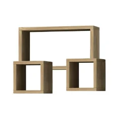 SET 3 MENSOLE CUBI A PARETE IN LEGNO MDF SCAFFALE LIBRERIA MENSOLA VARI COLORI