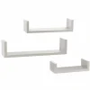 SET 3 MENSOLE DA PARETE MODERNE DESIGN CON BORDI MENSOLA SCAFFALE LEGNO BIANCO