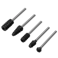 SET 10 MINI FRESE RASPE IN ACCIAIO PER LAVORAZIONE RIFINITURA LEGNO CODOLO 3 MM