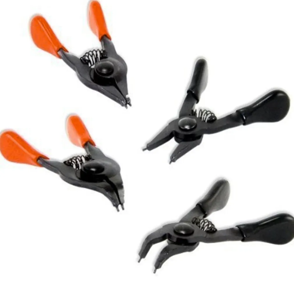 SET 4 MINI PINZE PINZA PER ANELLI ELASTICI ORING PUNTA CURVA DRITTA RING