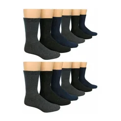 SET 12 PAIA CALZINI DA UOMO A METà POLPACCIO CALDO COTONE MISTO COLORE TG 40/46