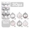 SET 30 PALLINE NATALIZIE DECORAZIONI 6 CM ADDOBBI PER ALBERO DI NATALE XC-8246