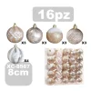 SET 16 PALLINE NATALIZIE DECORAZIONI 8 CM ADDOBBI PER ALBERO DI NATALE XC-8567