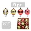 SET 9 PALLINE NATALIZIE DECORAZIONI 6 CM ADDOBBI PER ALBERO DI NATALE XC-8267